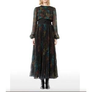 Sara Roka Tillie 105 Maxi Dress in Dark Heart 46 US 10